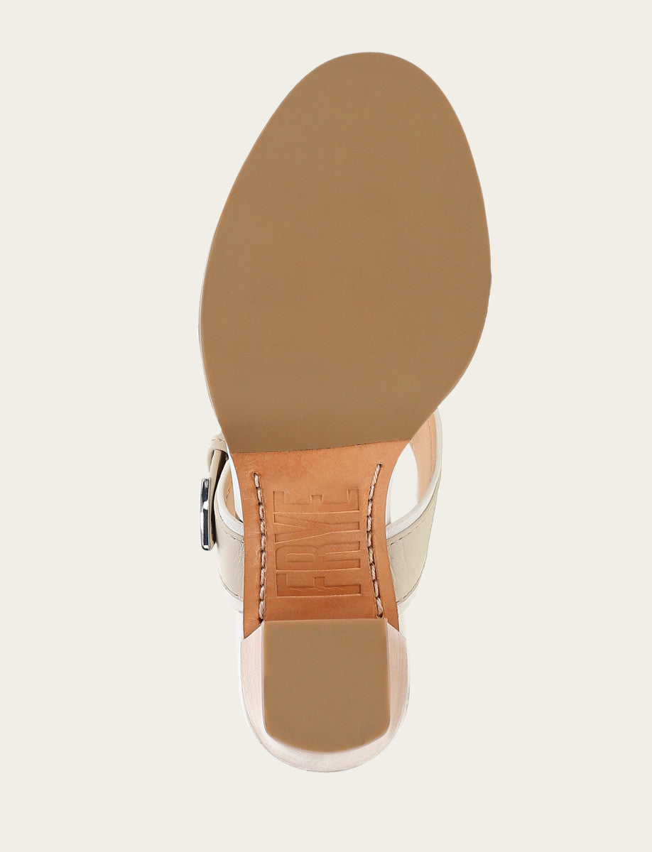 White/ivory Sandals Frye Women's White Ivory Stella Buckle Slide Sandals