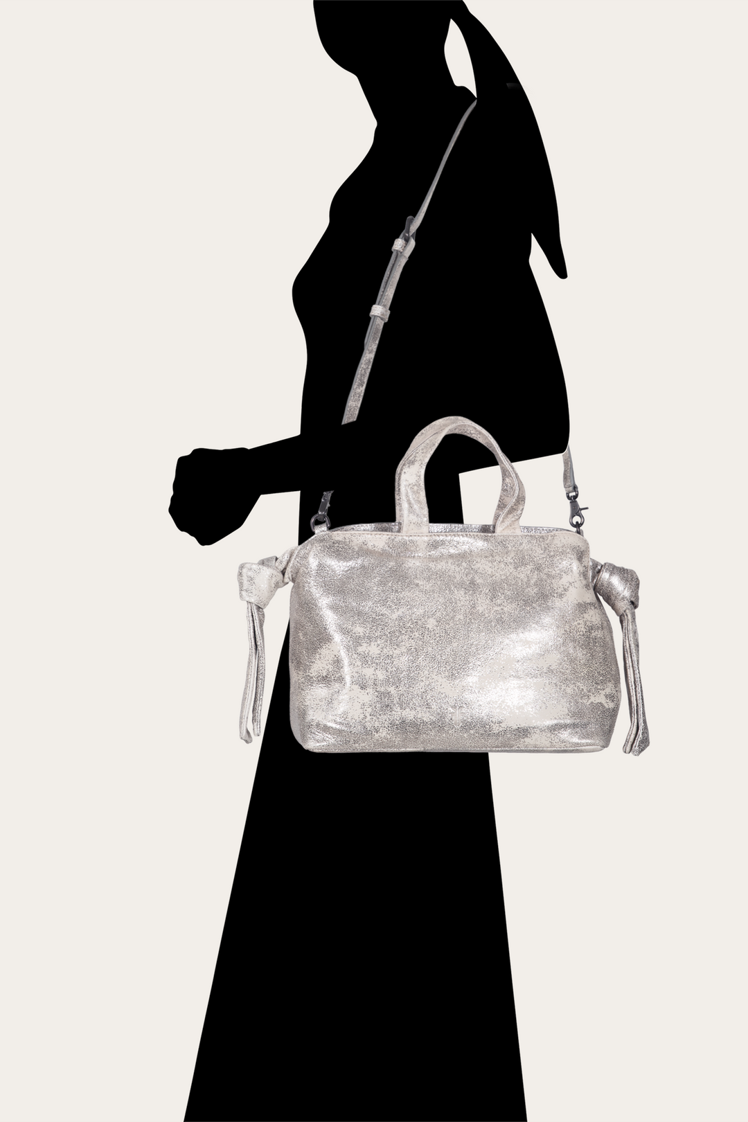 Cream Metallic Handbags Frye Women's Nora Satchel Handbag