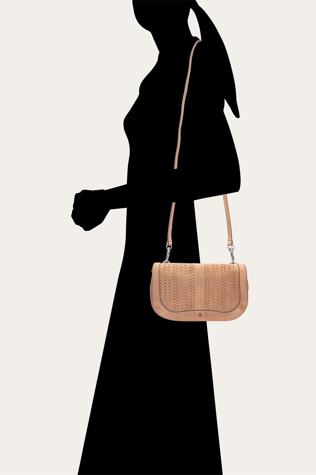 Beige Handbags Frye Stella Suede Wallet Crossbody in Beige