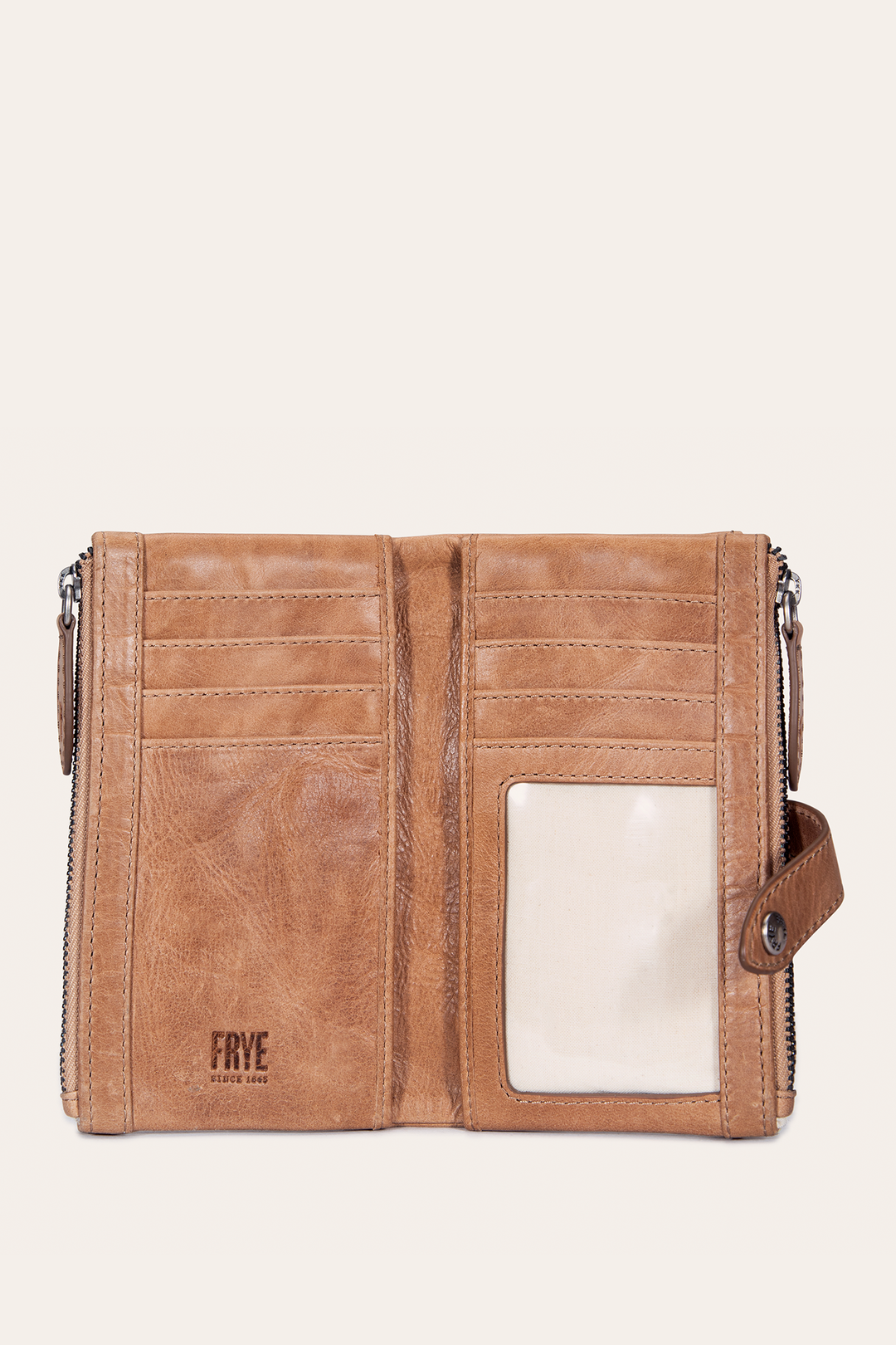 Beige Wallets & Accessories Frye Melissa Beige Double Zip Wallet