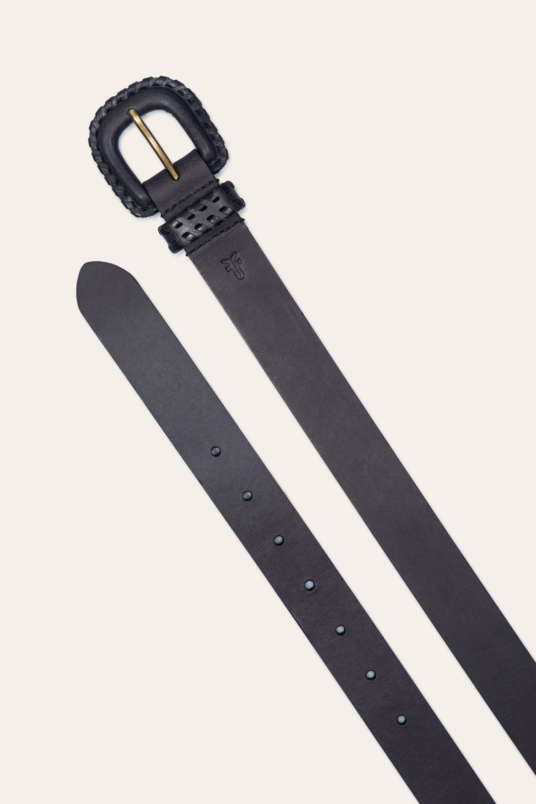 Black Belts Frye 30mm Black Leather Belt With Covered Buckle