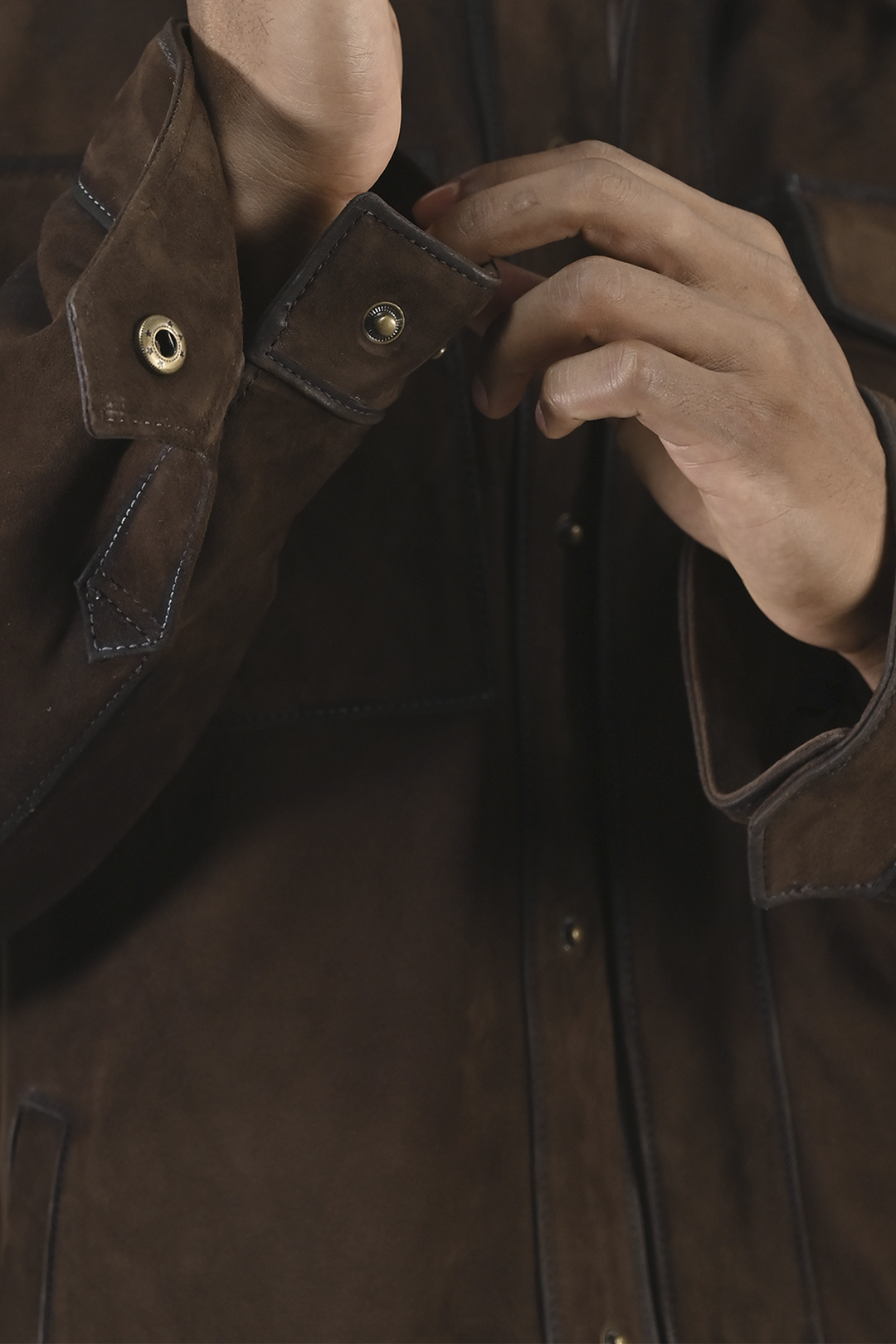 Dark Brown Leather Jackets Frye Men’s Dark Brown Brock Classic Suede Shacket