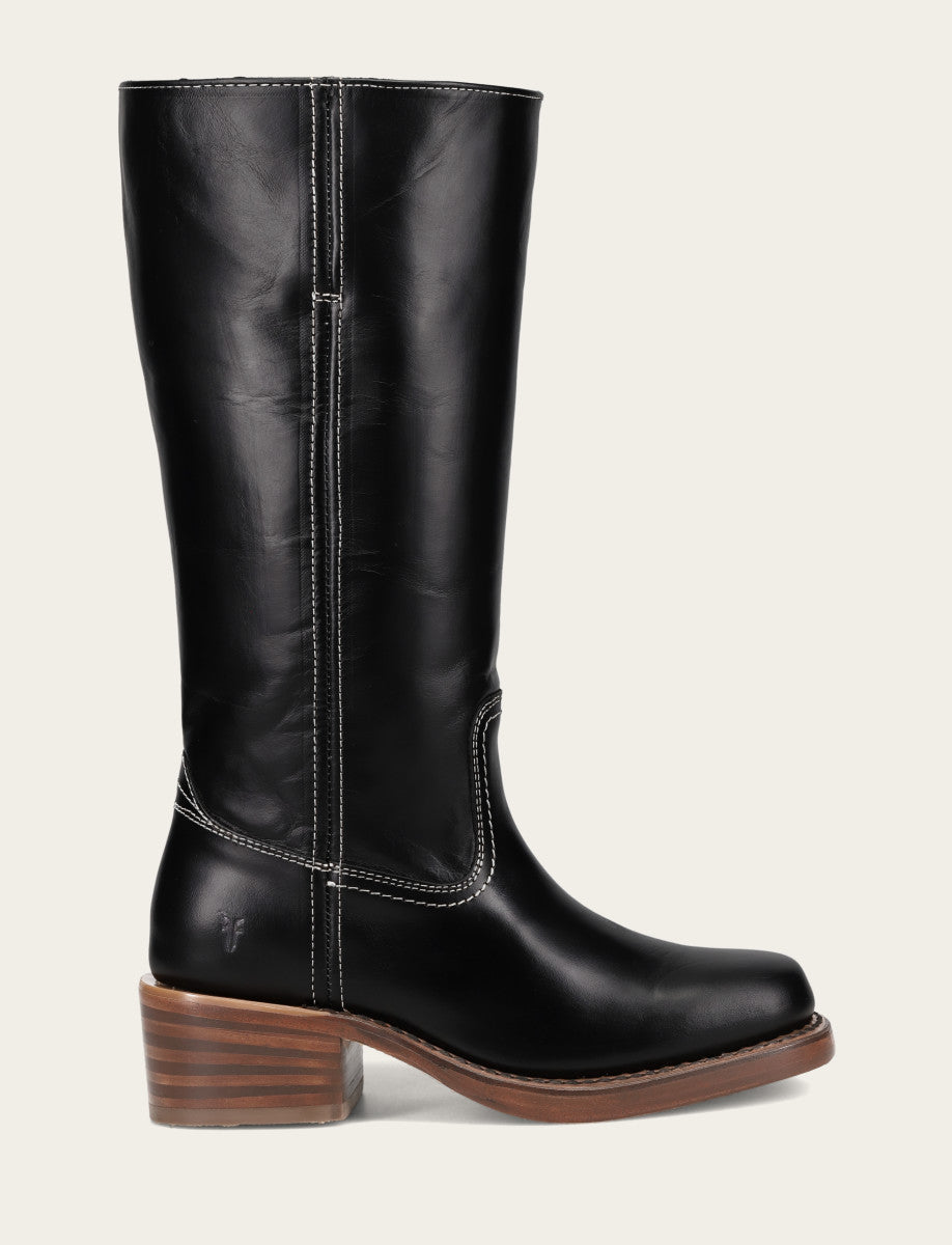 Jet Black Boots|Wide Calf Boots Frye Women's Campus 14L Jet Black Wide Calf Boots