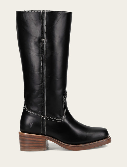 Jet Black Boots|Wide Calf Boots Frye Women's Campus 14L Jet Black Wide Calf Boots