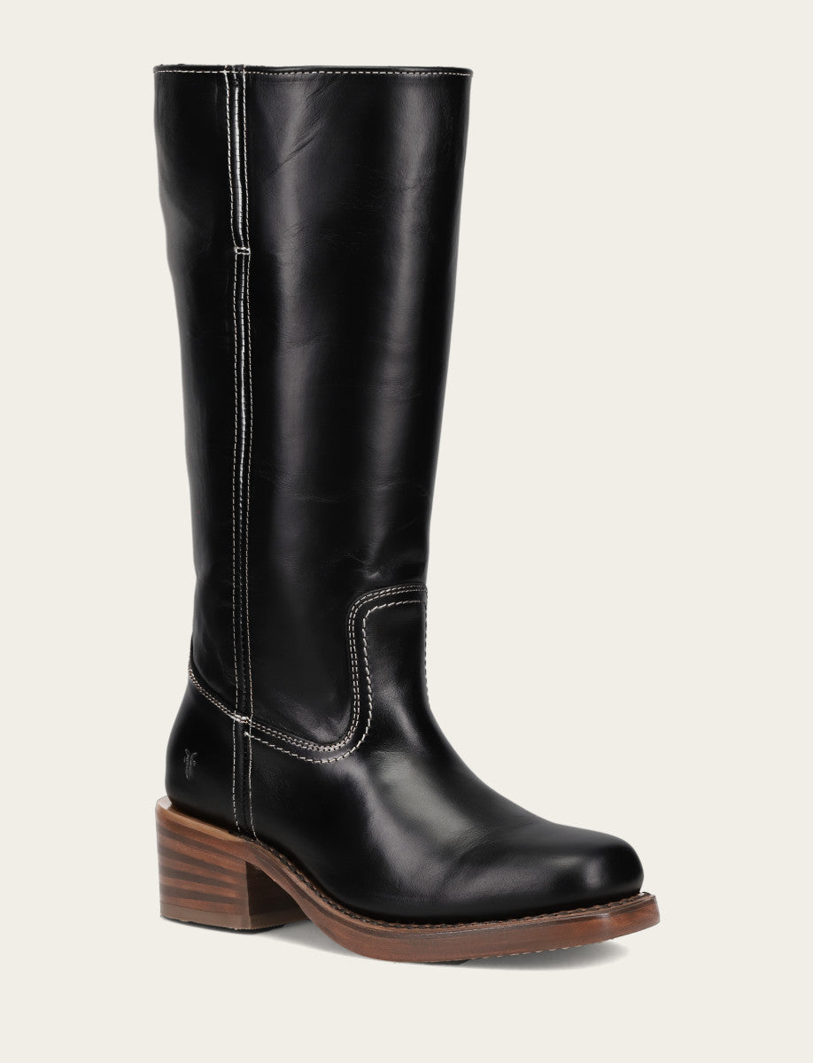 Jet Black Boots|Wide Calf Boots Frye Women's Campus 14L Jet Black Wide Calf Boots