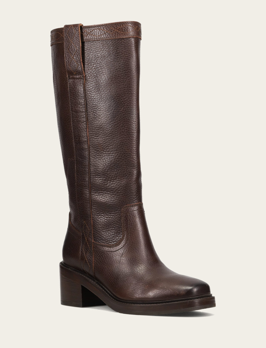 Dark Brown Boots|Wide Calf Boots Frye Women's Dark Brown Kate Pull On Wide Calf Tall Boots