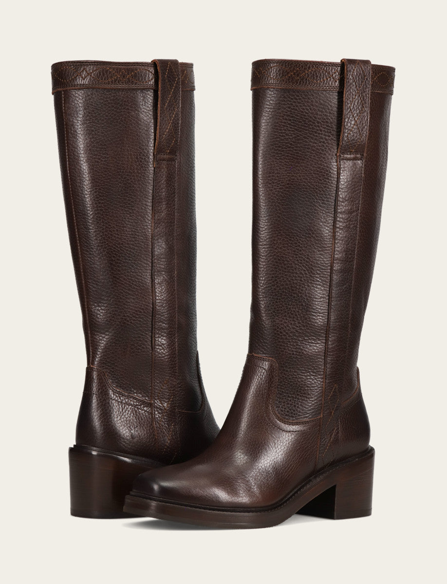 Dark Brown Boots|Wide Calf Boots Frye Women's Dark Brown Kate Pull On Wide Calf Tall Boots