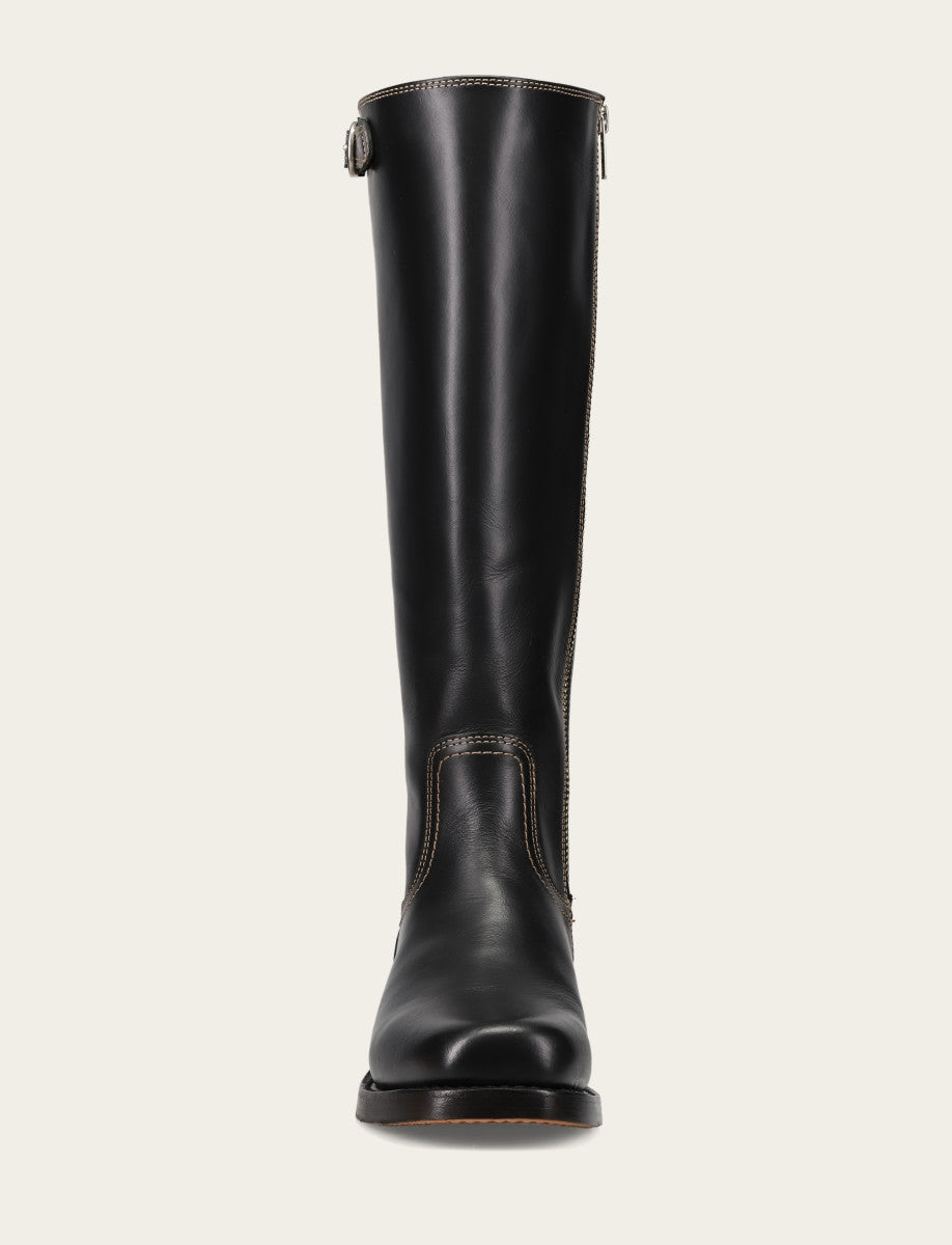 Black Boots Frye Women's Black Campus Low Heel Tall Riding Boot