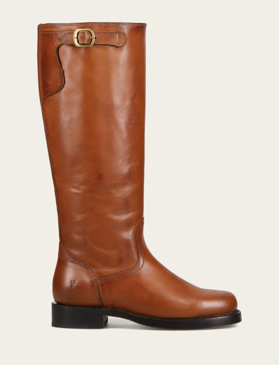 Cognac Boots|Wide Calf Boots Frye Women's Cognac Campus Low Heel Tall Riding Wide Calf Boot