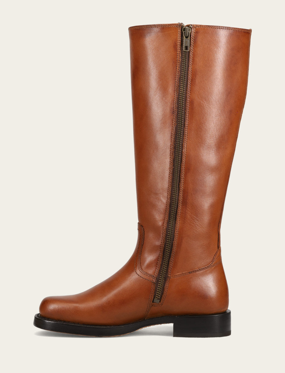 Cognac Boots|Wide Calf Boots Frye Women's Cognac Campus Low Heel Tall Riding Wide Calf Boot