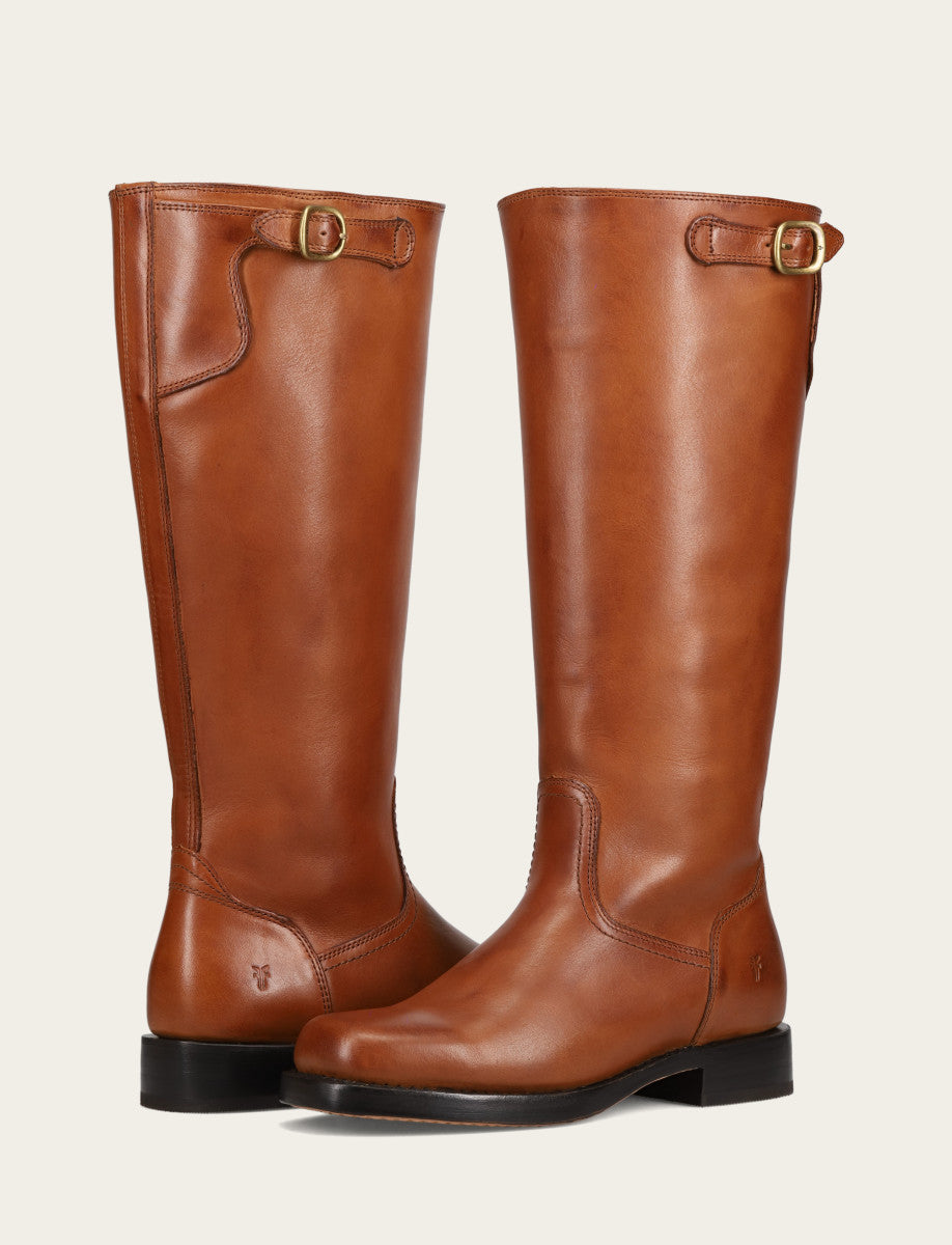 Cognac Boots|Wide Calf Boots Frye Women's Cognac Campus Low Heel Tall Riding Wide Calf Boot