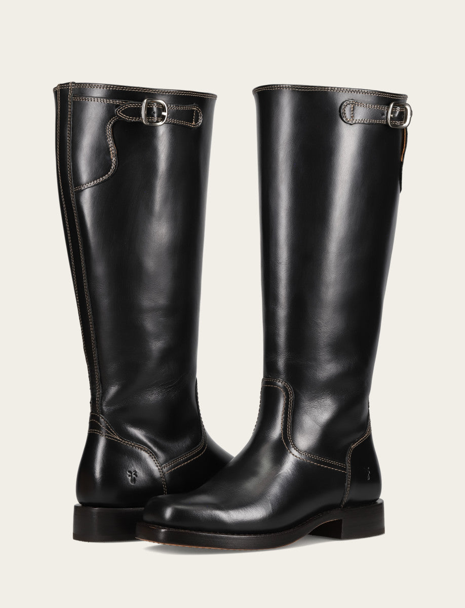 Black Boots|Wide Calf Boots Frye Women's Black Campus Low Heel Tall Riding Wide Calf Boot