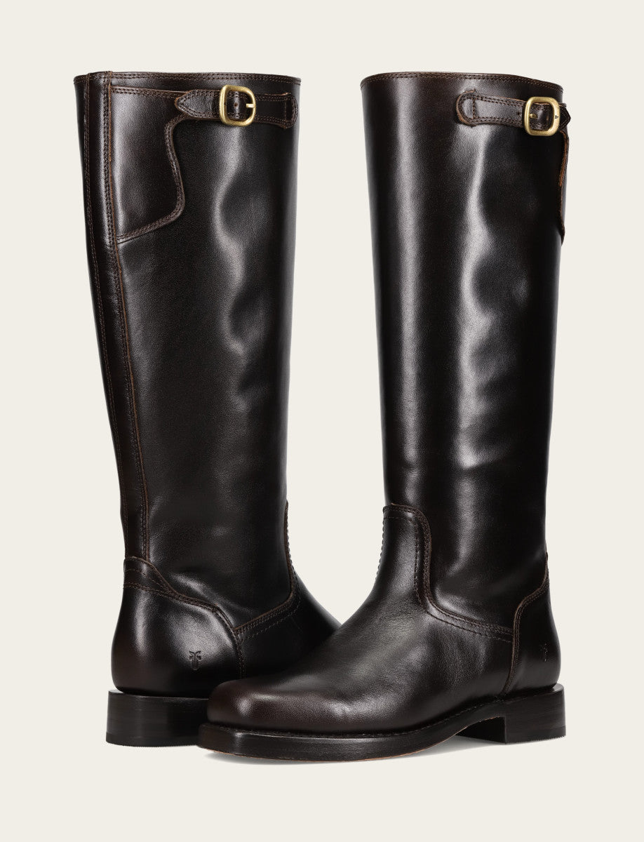 Bourbon Boots Frye Women's Bourbon Campus Low Heel Tall Riding Boot