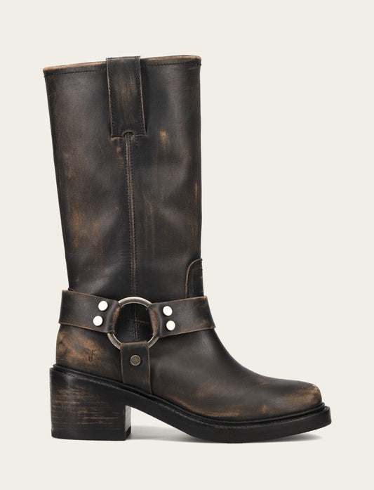 Distressed Black Boots Frye Women's Distressed Black Kate Harness Boot
