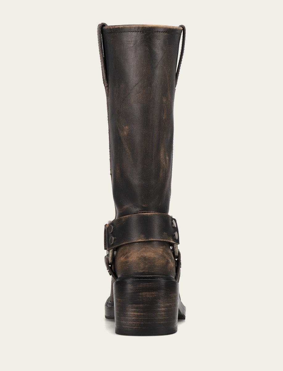 Distressed Black Boots Frye Women's Distressed Black Kate Harness Boot