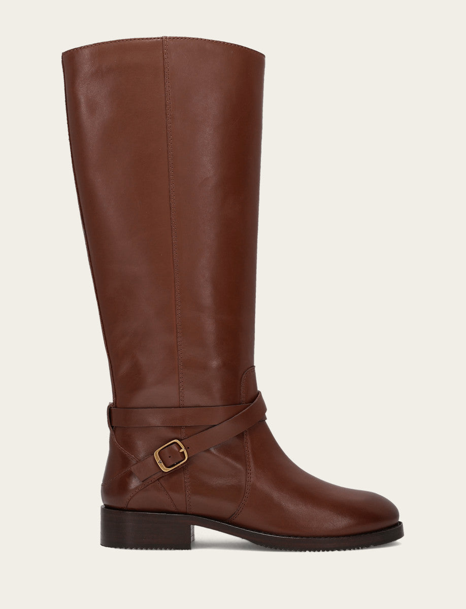 Walnut Boots Frye Women's Walnut Melissa Belted Riding Boot