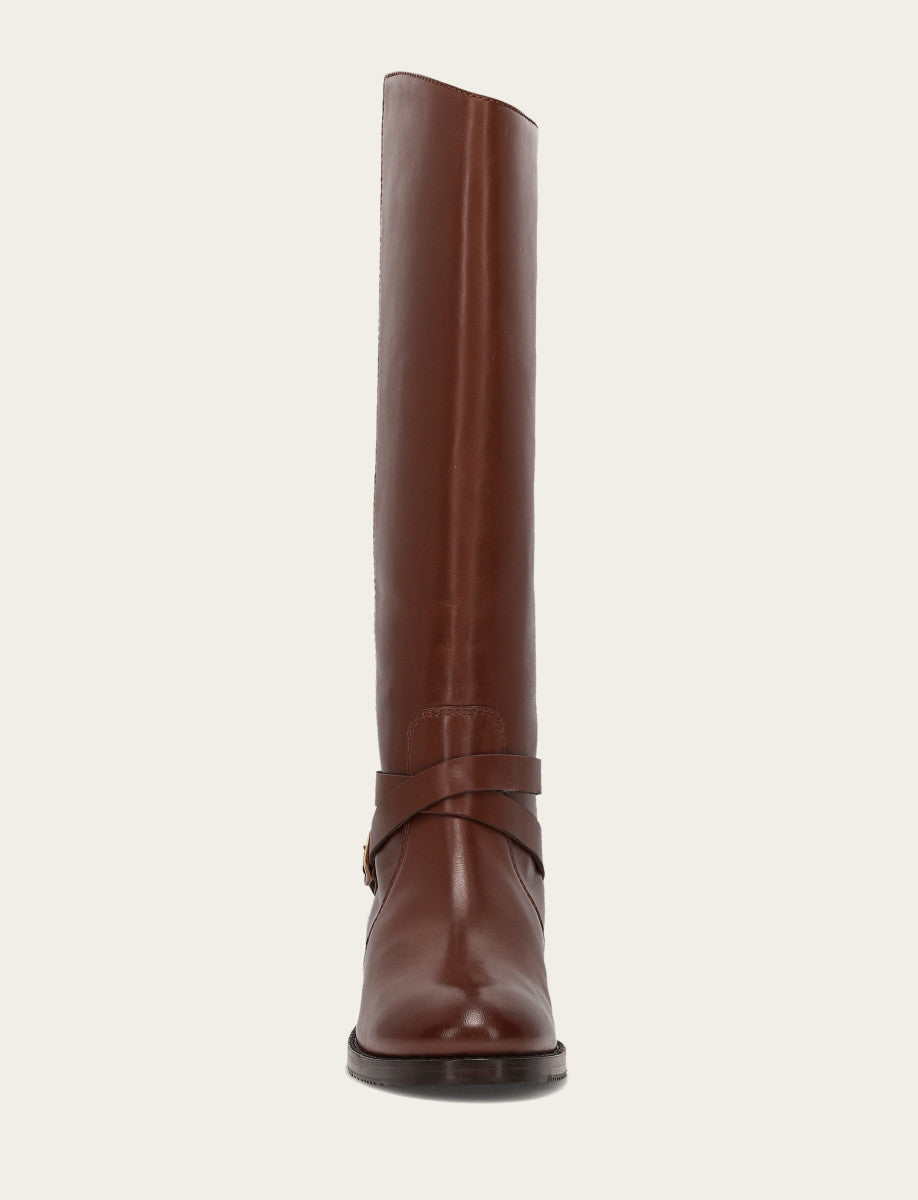 Walnut Boots Frye Women's Walnut Melissa Belted Riding Boot