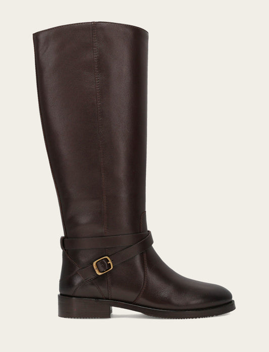 Dark Brown Boots Frye Women's Dark Brown Melissa Belted Riding Boot