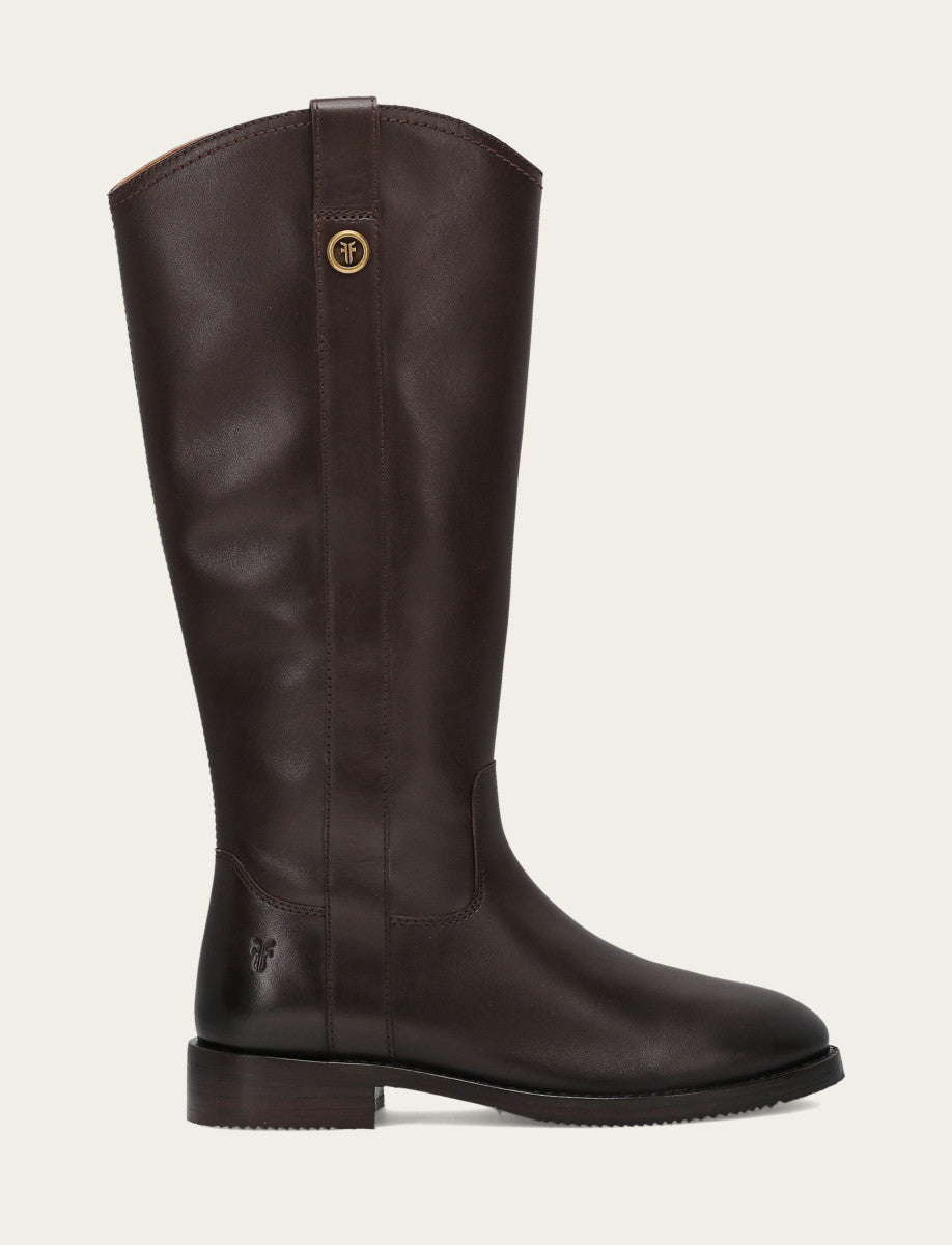 Dark Brown Boots|Wide Calf Boots Frye Women's Dark Brown Melissa Button Tall Inside Zip Wide Calf Boot