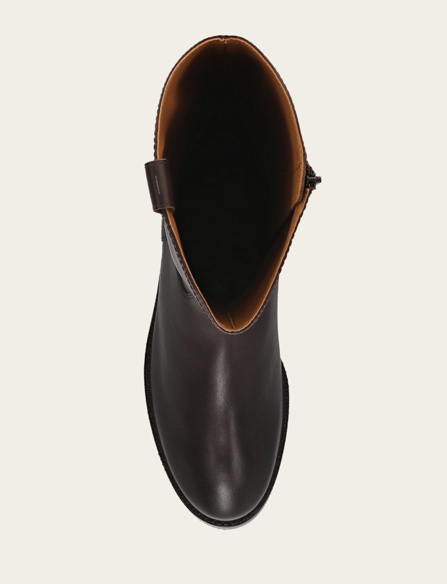 Dark Brown Boots|Wide Calf Boots Frye Women's Dark Brown Melissa Button Tall Inside Zip Wide Calf Boot