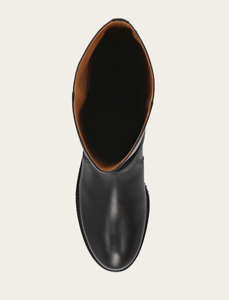 Black Boots Frye Women's Black Melissa Belted Riding Boot
