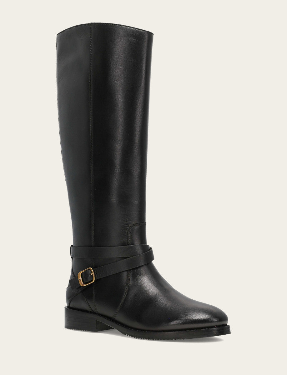 Black Boots|Wide Calf Boots Frye Women's Black Melissa Belted Riding Wide Calf Boot