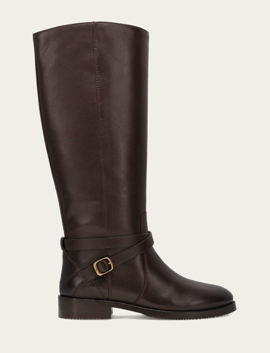 Dark Brown Boots|Wide Calf Boots Frye Women's Dark Brown Melissa Belted Riding Wide Calf Boot