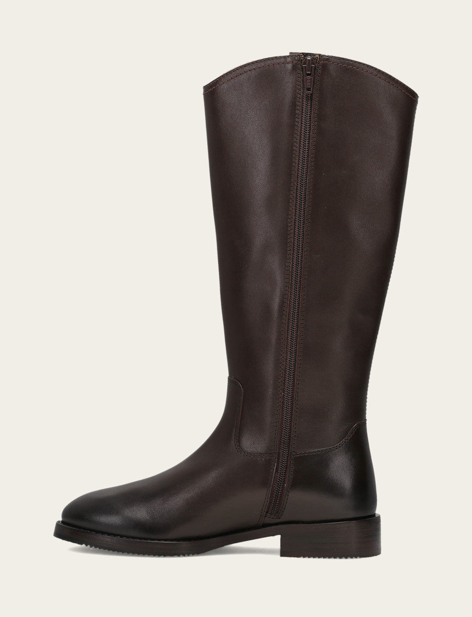 Dark Brown Boots Frye Women's Dark Brown Melissa Button Tall Inside Zip Boot