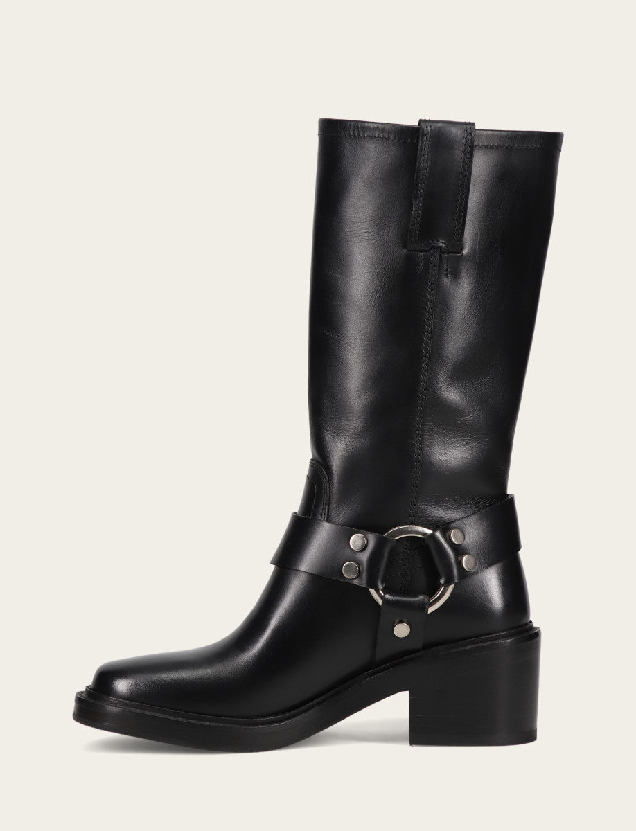 Black Boots Frye Women's Black Kate Harness Boots