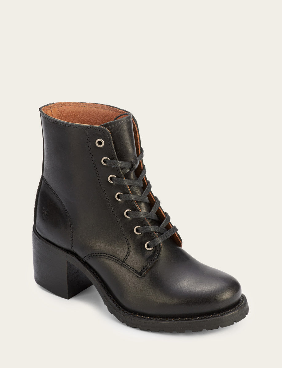 Black Boots Frye Women's Black Sabrina 6G Lace Up Boots