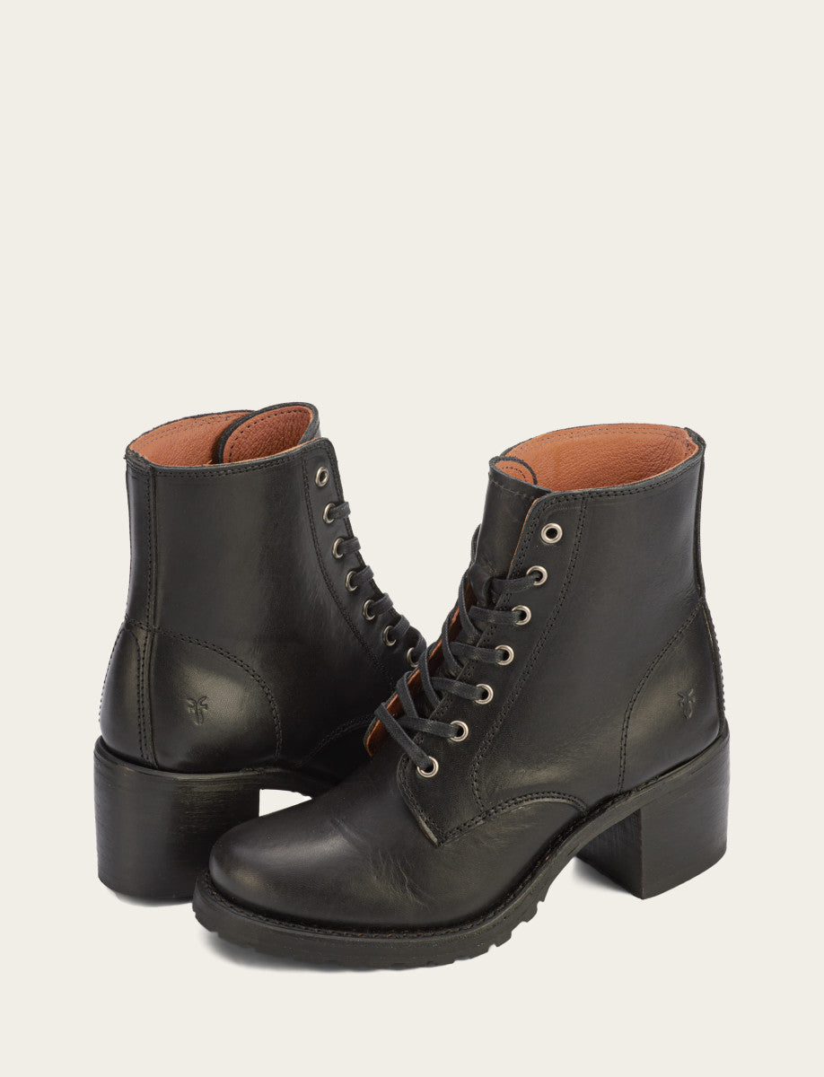 Black Boots Frye Women's Black Sabrina 6G Lace Up Boots