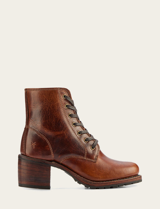 Cognac Boots Frye Women's Cognac Sabrina 6G Lace Up Boots