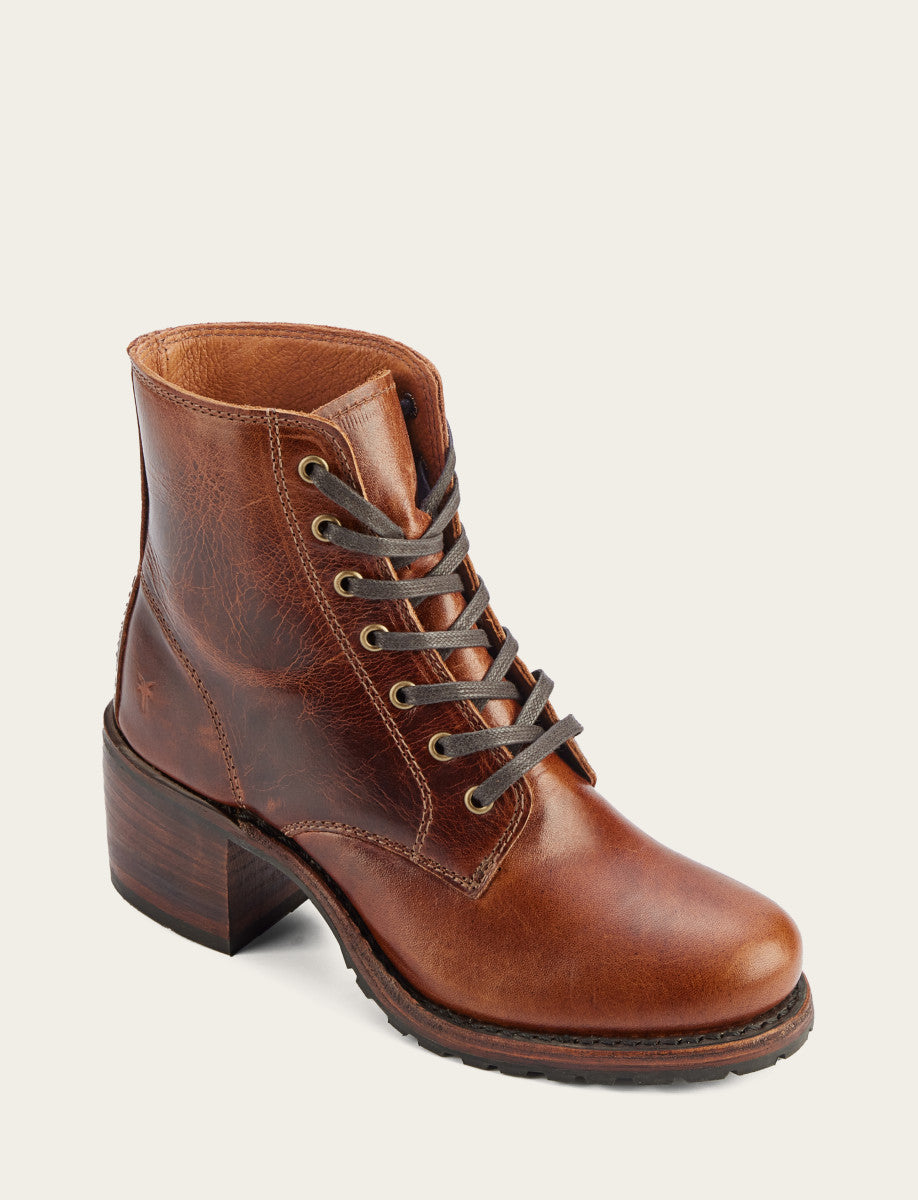 Cognac Boots Frye Women's Cognac Sabrina 6G Lace Up Boots