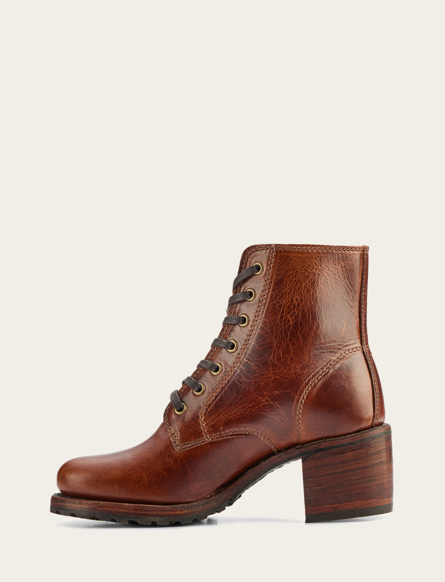 Cognac Boots Frye Women's Cognac Sabrina 6G Lace Up Boots