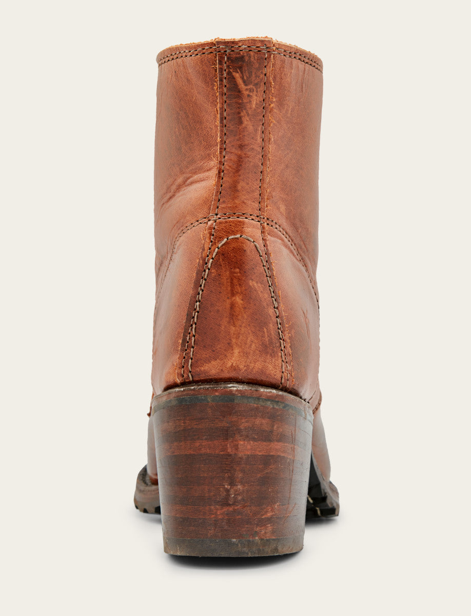 Cognac Boots Frye Women's Cognac Sabrina 6G Lace Up Boots