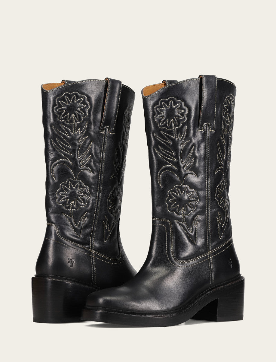 Black Boots Frye Women's Black Kate Deco Stitch Boot