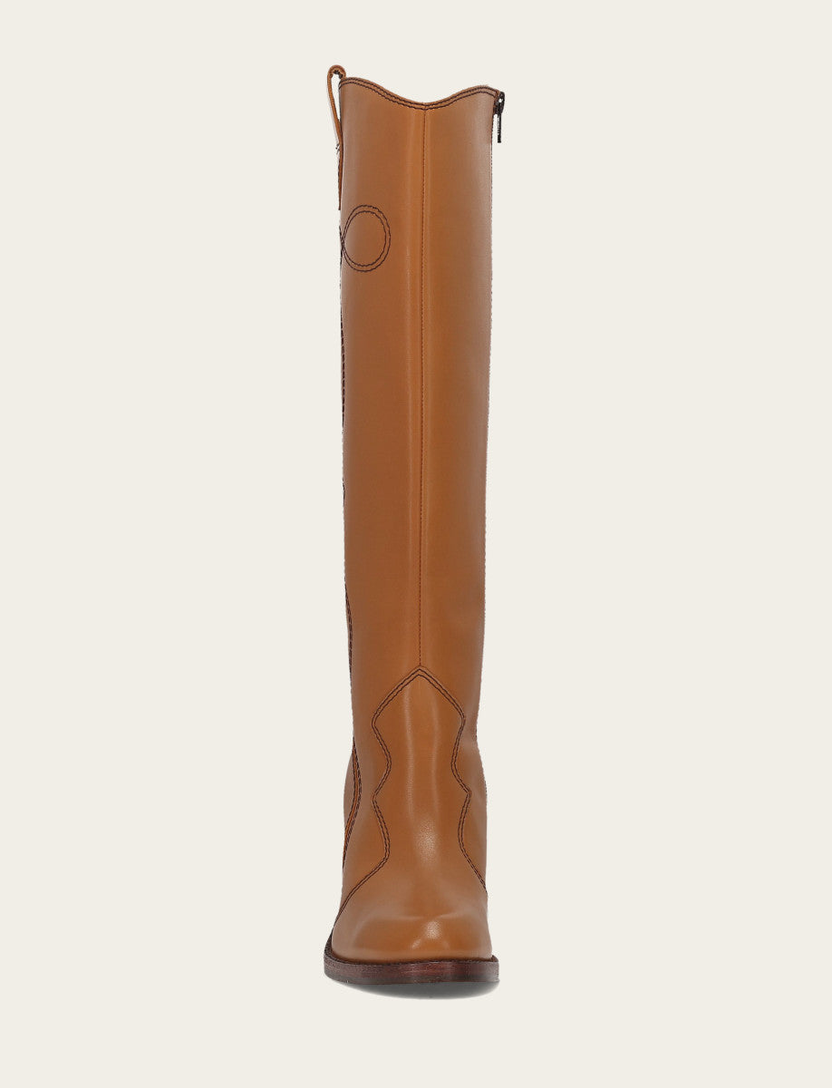 Caramel Boots Frye Women’s Caramel Corinne Deco Stitch Tall Boots