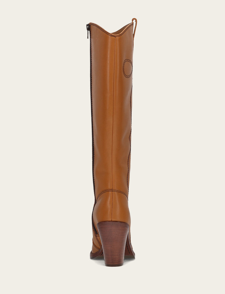 Caramel Boots Frye Women’s Caramel Corinne Deco Stitch Tall Boots
