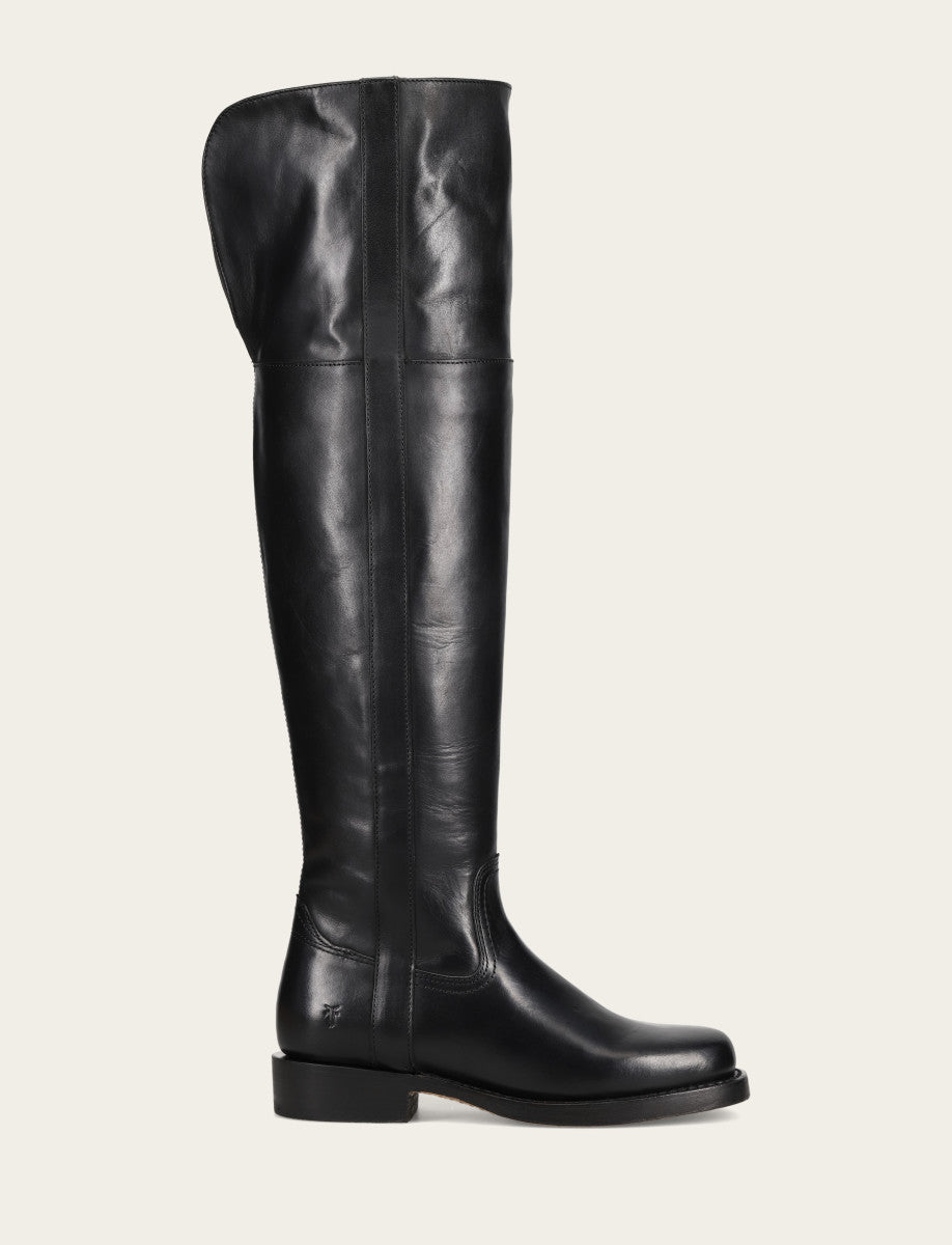 Black Boots Frye Women's Black Campus Low Heel Over The Knee Boot