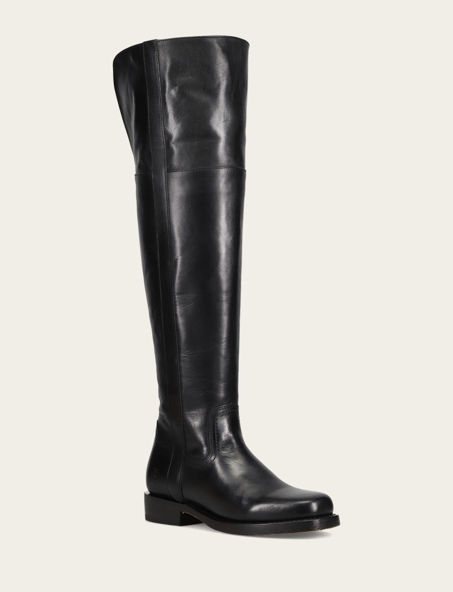 Black Boots Frye Women's Black Campus Low Heel Over The Knee Boot