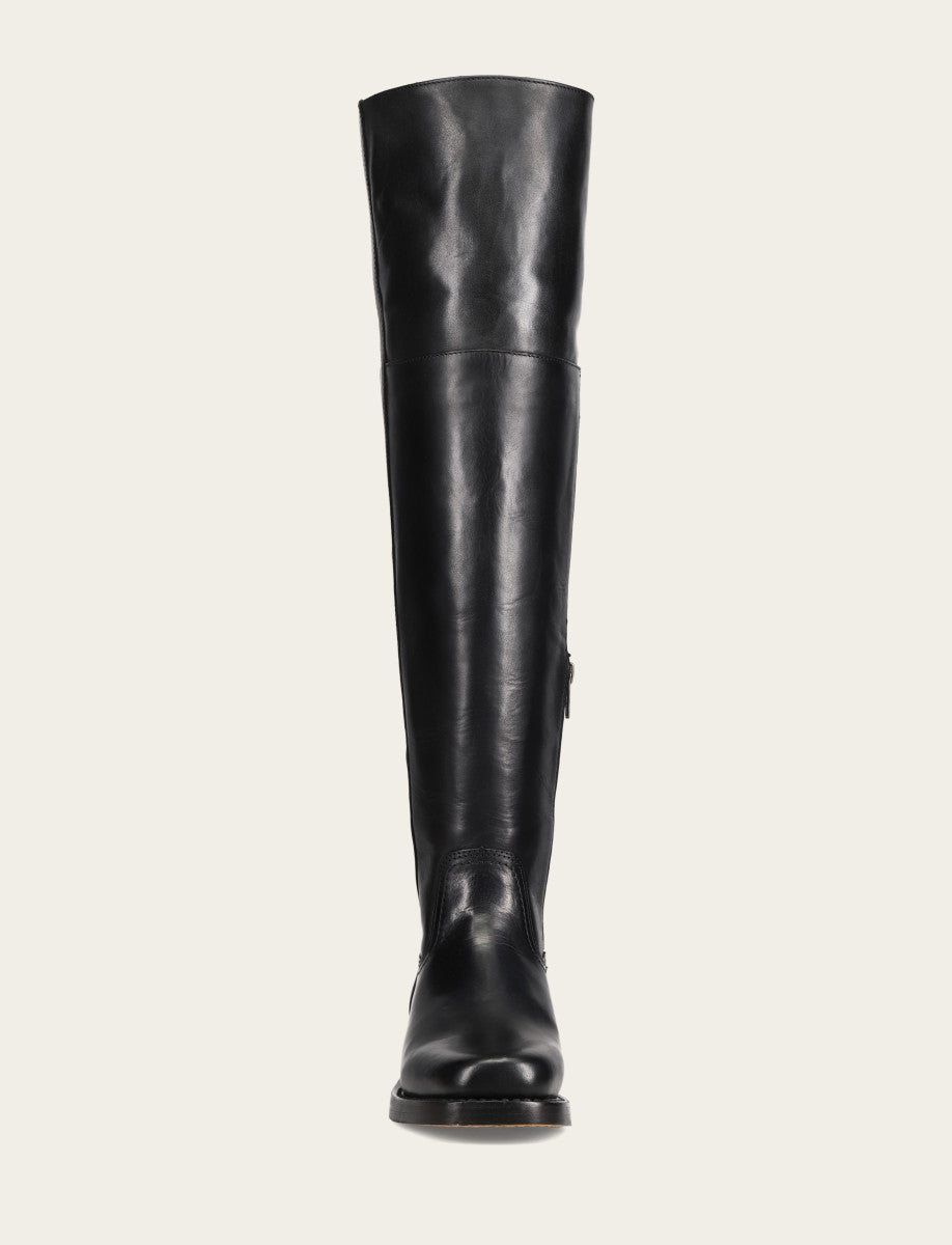Black Boots Frye Women's Black Campus Low Heel Over The Knee Boot