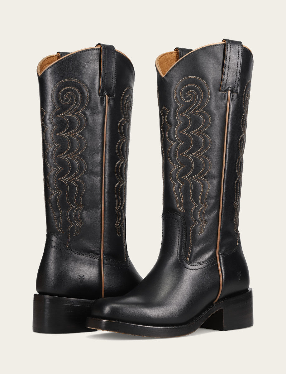 Black Boots Frye Women's Black Campus Deco Stitch Boot