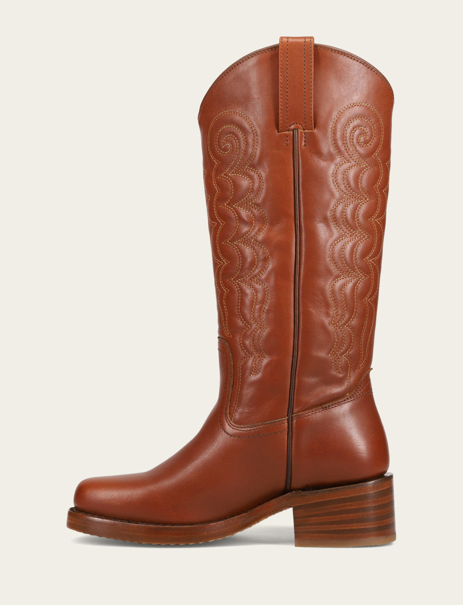 Walnut Boots Frye Women's Walnut Campus Deco Stitch Boot