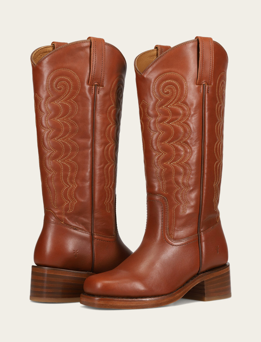 Walnut Boots Frye Women's Walnut Campus Deco Stitch Boot
