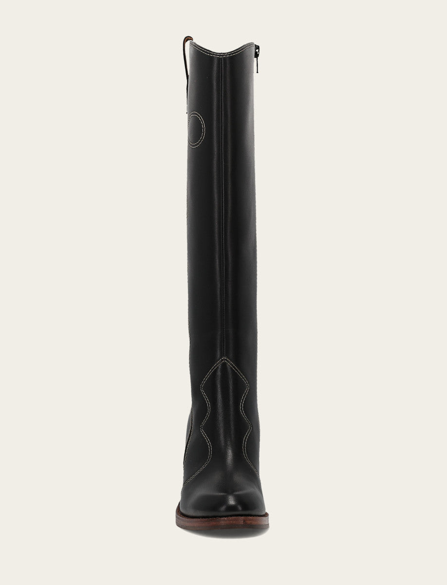 Black Boots Frye Women's Black Corinne Tall Deco Stitch Boot