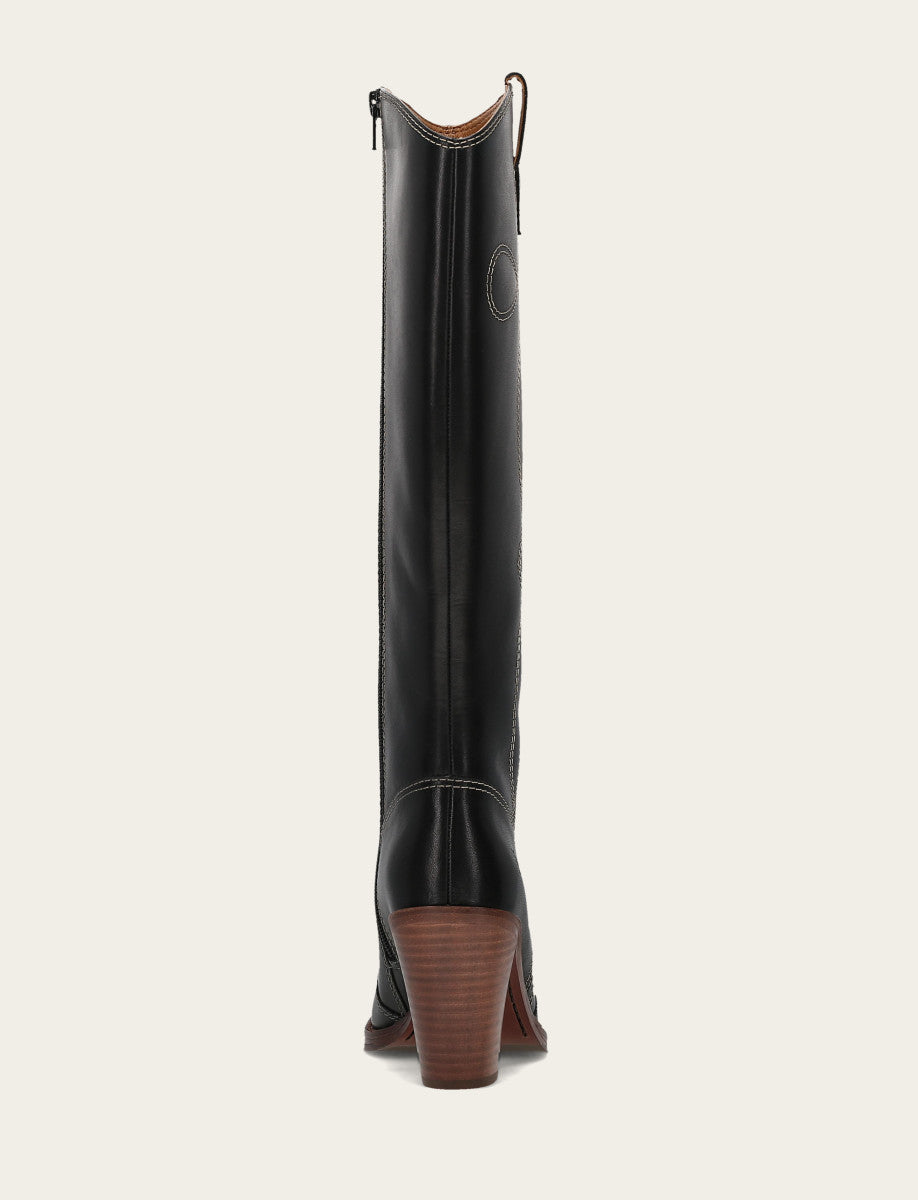 Black Boots Frye Women's Black Corinne Tall Deco Stitch Boot