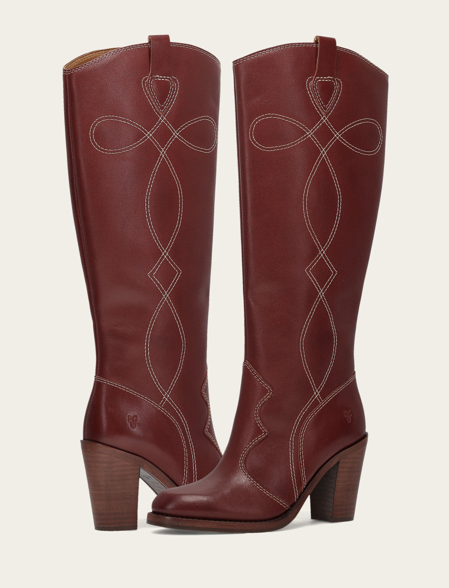 Cranberry Boots Frye Women's Cranberry Corinne Tall Deco Stitch Boot