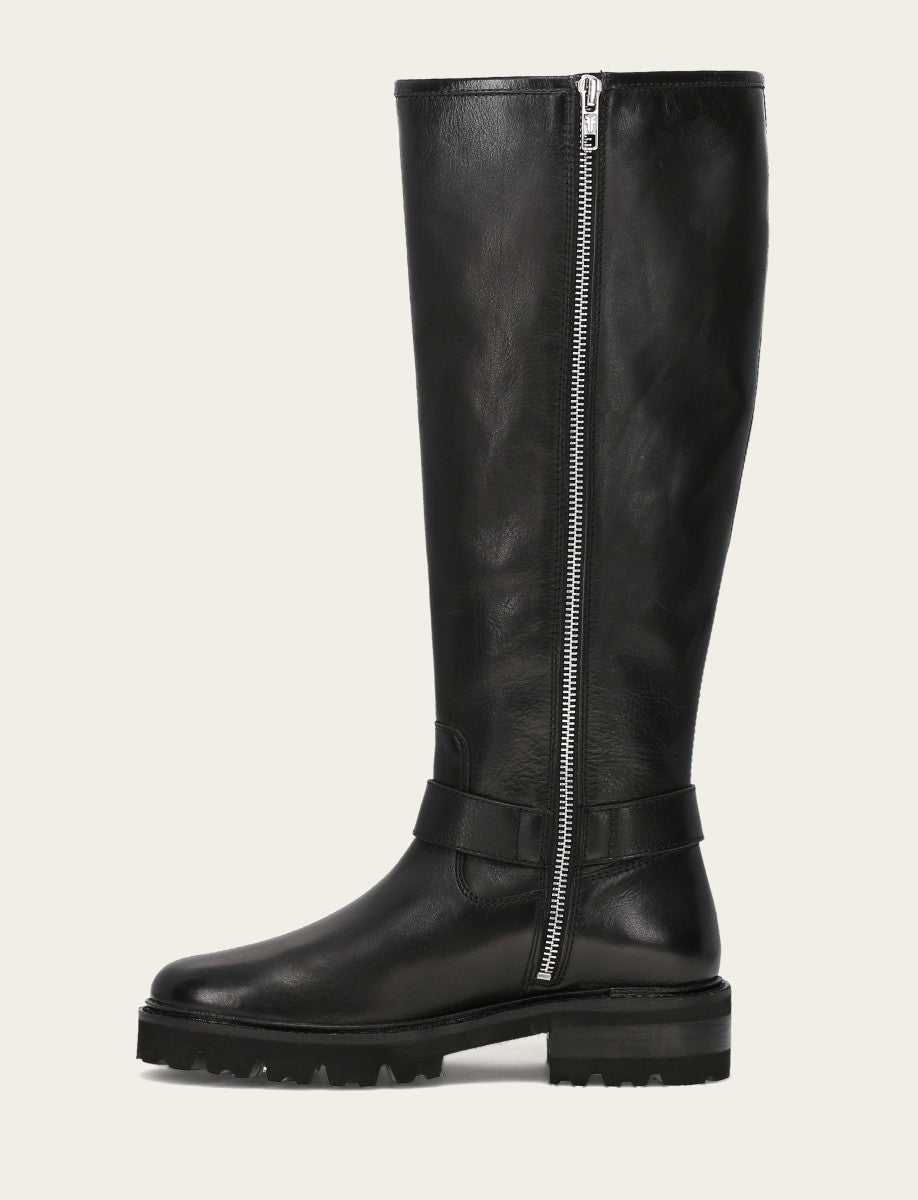 Black Boots Frye Women's Black Olivia Buckle Tall Boot