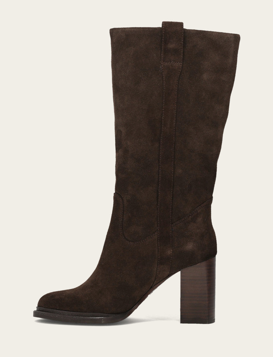 Dark Brown Boots Frye Women's Dark Brown Alex Slouchy Mid Boot
