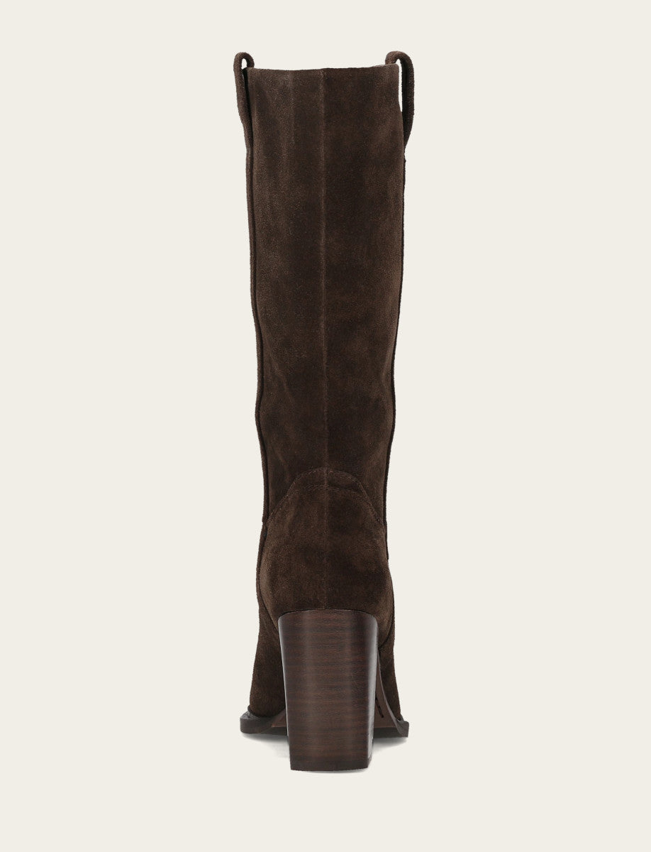 Dark Brown Boots Frye Women's Dark Brown Alex Slouchy Mid Boot